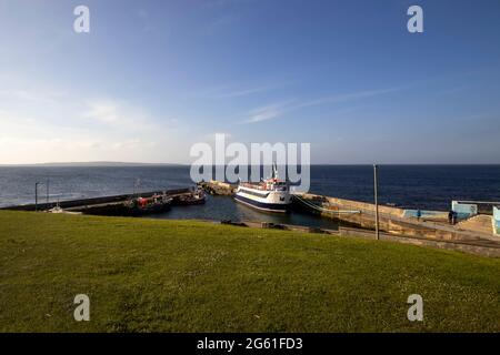 Der Hafen von John O'Groats in den schottischen Highlands, Großbritannien Stockfoto