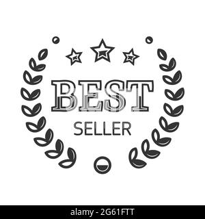 Bestseller-Vektorlogo. Bestseller-Label. Symbol für die Einkaufsbewertung Stock Vektor