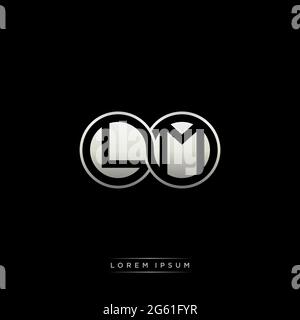Anfangsbuchstabe verbunden Kreis Kapital Monogramm Logo moderne Vorlage Gold Farbe Version auf schwarzem Hintergrund isoliert Stock Vektor