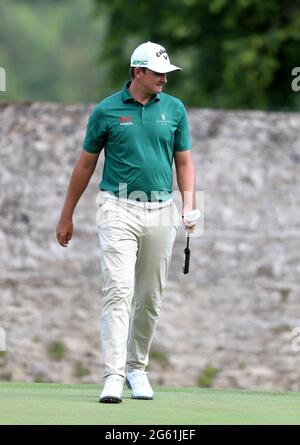 Südafrikas Christiaan Bezuidenhout am sechzehnten Tag einer der Dubai Duty Free Irish Open auf dem Golfplatz Mount Juliet Estate, Thomastown, Co Kilkenny. Bilddatum: Donnerstag, 1. Juli 2021. Stockfoto