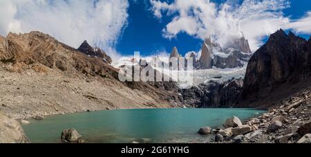 Laguna Sucia See und Fitz Roy Berg im Nationalpark Los Glaciares, Argentinien Stockfoto