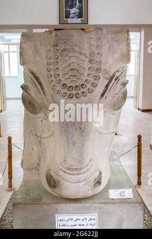 Die Hauptstadt der Steinbulle, das Susa-Museum, die archäologische Stätte von Susa (Shush), Shush, die Provinz Khuzestan, Iran, Persien, Westasien, Asien Stockfoto