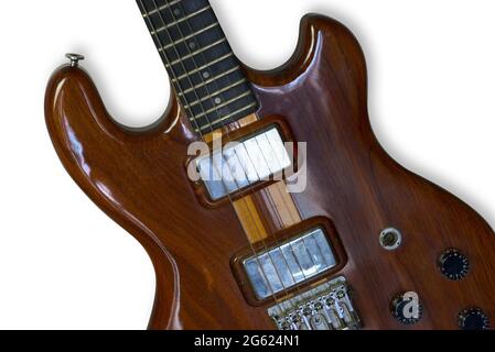 Rock E-Gitarre aus den 80er Jahren. Humbucker Pickups. Stockfoto