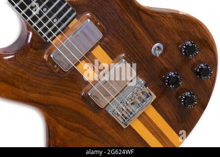 Rock E-Gitarre aus den 80er Jahren. Humbucker Pickups. Stockfoto