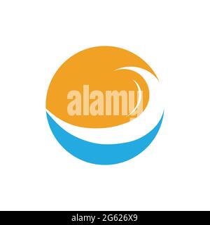 Illustration des Vektorgrafiks des Wasserwellenlogos Stock Vektor