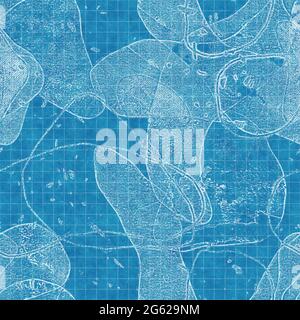 Nahtloses Blaumuster in leuchtendem Blau für Textil und Druck Stockfoto