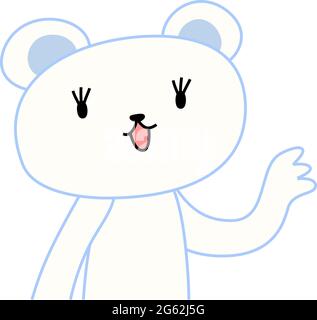 Dies ist eine Illustration des Eisbären, die Sie durch Zeigen mit dem Finger führt Stock Vektor