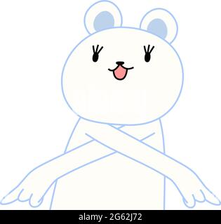 Dies ist eine Illustration des Eisbären, die Sie durch Zeigen mit dem Finger führt Stock Vektor