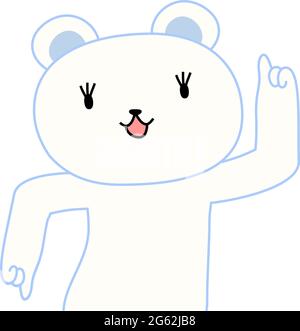 Dies ist eine Illustration des Eisbären, die Sie durch Zeigen mit dem Finger führt Stock Vektor