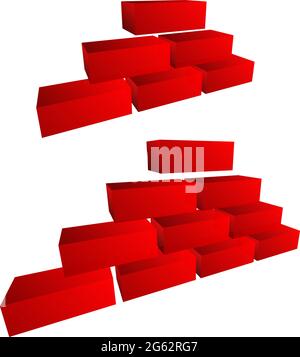 Ziegel, Ziegelwand, Mauerwerk Vektor Illustration für Gebäude, Bauthemen – Stock Vektor Illustration, Clip-Art Grafiken Stock Vektor