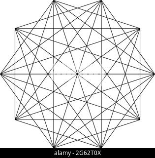 Geometrisches polygone Element mit eingezeichneten Winkeln. Sternform der überschneideten Linien – Vektorgrafik, Clip-Art-Grafiken Stock Vektor