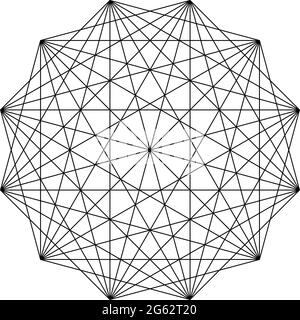 Geometrisches polygone Element mit eingezeichneten Winkeln. Sternform der überschneideten Linien – Vektorgrafik, Clip-Art-Grafiken Stock Vektor