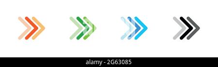 Pfeilsammlung. Moderne grafische Richtungszeichen Computer Bildschirm Kurven Pfeile Stock Vektor