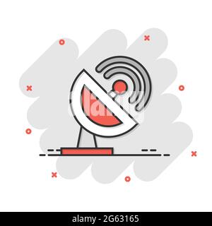 Sat-Antenne Funkturm-symbol im flachen Stil. Rundfunk Vector Illustration auf weißem Hintergrund isoliert. Radar Geschäftskonzept. Stock Vektor