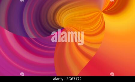 Schöne Farbverlauf abstrakte Hintergrundkomposition von geometrischen Formen verschwommen Wellen orange rosa rot lila Übergang Farben Overlay-Schicht Stockfoto
