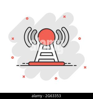 Antenne Funkturm-symbol im flachen Stil. Rundfunk Vector Illustration auf weißem Hintergrund isoliert. Wlan Business Konzept. Stock Vektor