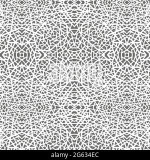 Nahtloses Schwarz-Weiß-Vektormuster. Monochromes Ornament für Deckeldekoration. Geometrische Spitzenstruktur. Stock Vektor