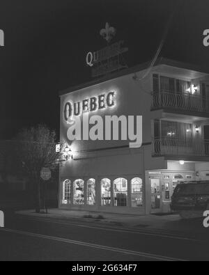 Quebec Motel bei Nacht, in Willdwood, New Jersey Stockfoto