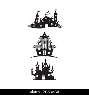 Haus halloween Hintergrund Vektor Illustration Design Vorlage Stock Vektor