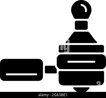 Kaffeestampfer und schwarzes Glyphensymbol mit Portafilter Stock Vektor