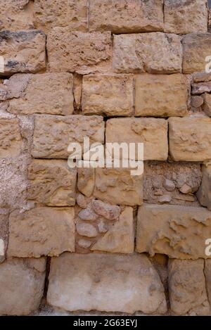 Alte Kalksteinwand Textur, Elche, Spanien Stockfoto