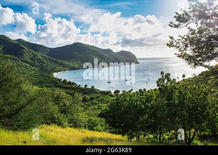 Chatham Bay auf Union Island, Saint Vincent and the Grenadines, Lesser Antillen, Westindien Stockfoto