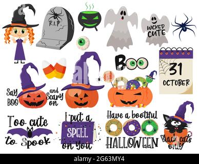 Witziges halloween-Set. Vektorgrafik. Stock Vektor