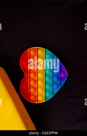 Bunte Kinder Pop it Antistress Spielzeug für Kinder Stockfoto