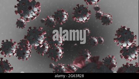 Aufnahme von Makrozellen des Coronavirus Covid-19, die in einer Vene schweben. 4k Stockfoto