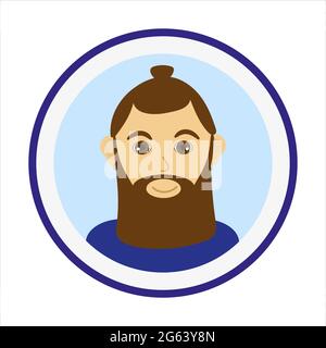 Männliches Gesicht. Mann-Avatar auf blauem Hintergrund. Stock Vektor
