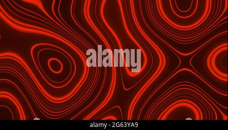 Bild mehrerer rot glühender flüssiger Formen, die wirbeln und fließend sind Stockfoto