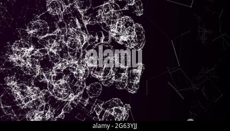 Abbildung mehrerer Lichtspuren auf violettem Hintergrund Stockfoto