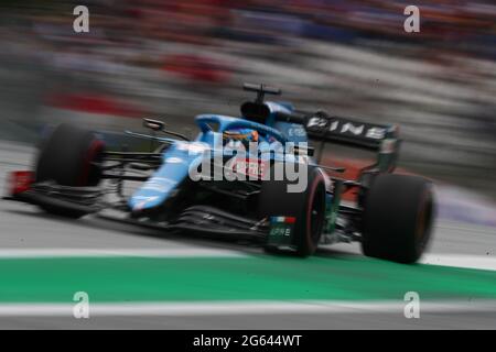 Spielberg, Österreich. Juli 2021. #14 Fernando Alonso, Alpine. Formel 1 Weltmeisterschaft 2021, Österreichischer GP 1-4. Juli 2021 Quelle: Independent Photo Agency/Alamy Live News Stockfoto