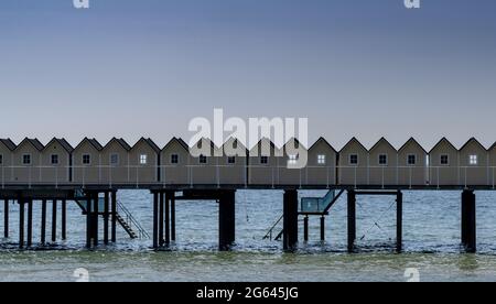 Malmö, Schweden - 17. Juni 2021: Detailansicht des historischen Badehauses in Palsjo neaar Malmo an der Ostsee Stockfoto