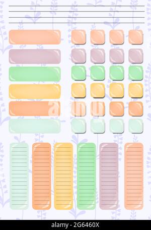 Modell-Vorlage mit leerer Vorlage für den Habit Tracker für Schüler. Managementstrategie. Geschäft, Teamarbeit. Kalendervorlage. Organisator des Unternehmens. Planen für Stock Vektor