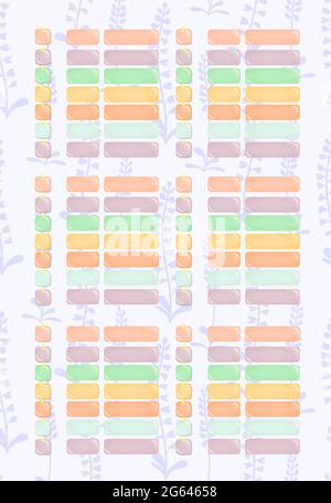 Modell-Vorlage mit leerer Vorlage für den Habit Tracker für Schüler. Managementstrategie. Geschäft, Teamarbeit. Kalendervorlage. Organisator des Unternehmens. Planen für Stock Vektor