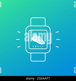 Fitness, Running App, Schrittzähler, Schrittzähler-Symbol Stock Vektor