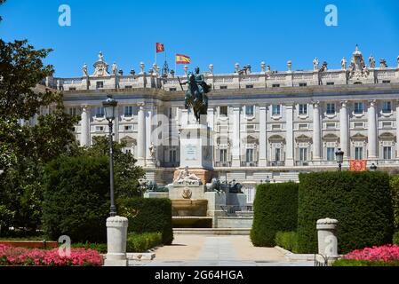 Plaza de Oriente. Madrid, Spanien. Stockfoto