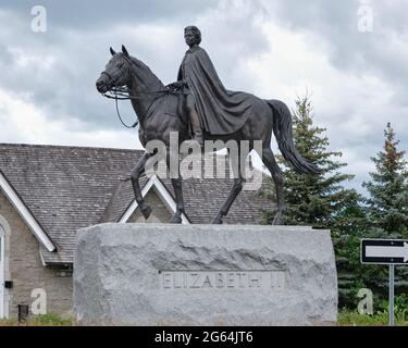 Statue von Königin Elizabeth II, Reiten in Ottawa Stockfoto