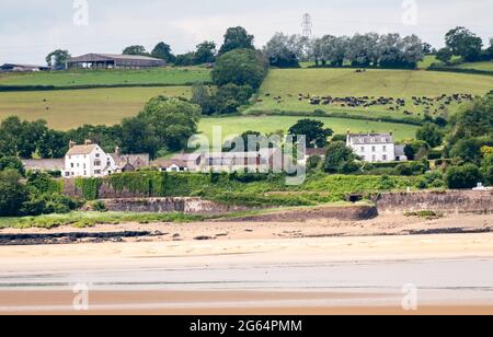 Ein Blick über die Severn-Mündung, Gloucestershire Stockfoto