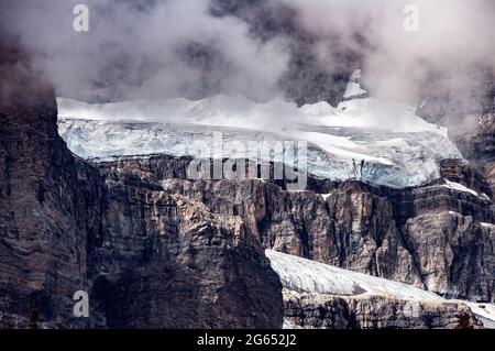 Gletscher entlang des Icefields Parkway, Banff National Park, Alberta, Kanada Stockfoto