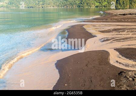 Küste des Lago Todos los Santos (See aller Heiligen), Chile Stockfoto