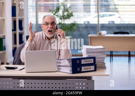 Erfahrener männlicher Buchhalter im Budgetplanungskonzept Stockfoto