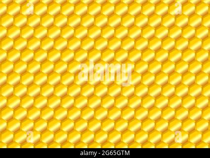 Abstrakt Golden Bienenstock Hintergrund. Geometrisches Musterdesign. Vektorgrafiker Stock Vektor