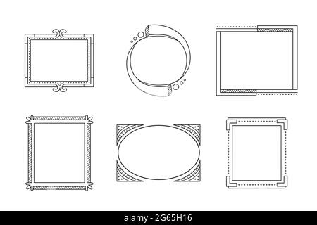 Handgezeichnete Doodle Frames Sammlung Vektor. Stock Vektor