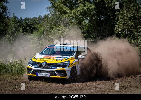 59 MABELLINI Andrea (ITA), LENZI Virginia (ITA), NORTHON RACING, Renault Clio, Aktion während der FIA ERC Rally 2021 Liepaja, 2. Lauf der FIA European Rally Championship 2021, vom 1. Bis 3. Juli 2021 in Liepaja, Lettland - Foto Alexandre Guillaumot / DPPI Stockfoto