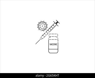 Symbol für Impfung, Injektion, Impfung. Vektorgrafik. Flaches Design. Stock Vektor