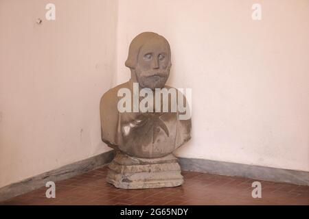 Die Büste von Giuseppe Garibaldi im Rathaus der Stadt. Teano, Italien, 20. Juni 2021. Stockfoto