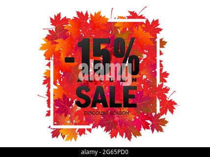 Hintergrundvorlage für Herbstverkauf. Layouts für den Verkauf von Geschäften oder Werbeplakate und Framoblatt oder Webbanner Stock Vektor