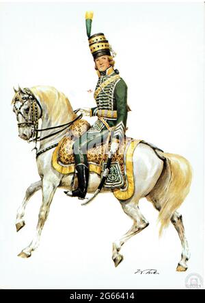 officier du 6e régiment de chasseurs à cheval durant la Révolution Stockfoto